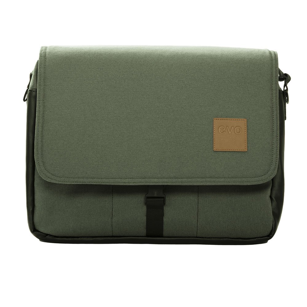 Mutsy EVO Stroller Bag in Discovery Moss, with adjustable long handle for pushchair or shoulder carry, changing pad included