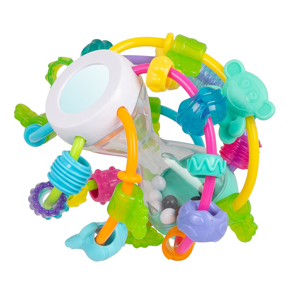Active-motor baby toy Ball Play and Explore, rattle and teether 2-in-1, with safe mirror, 6m+