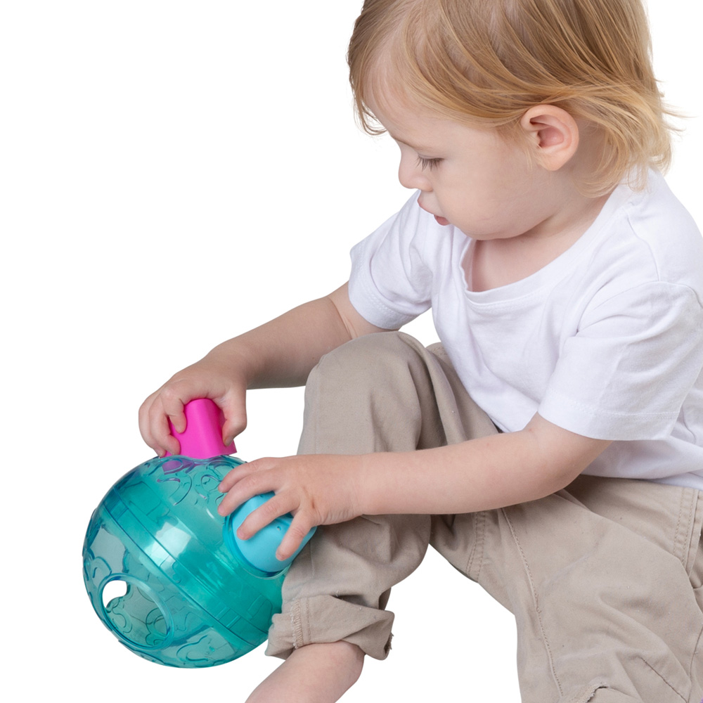 Educational toy Ball with 6 holes and 6 numbered color sorting shapes Playgro