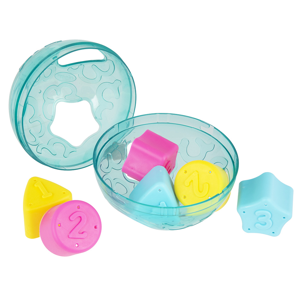 Educational toy Ball with 6 holes and 6 numbered color sorting shapes Playgro