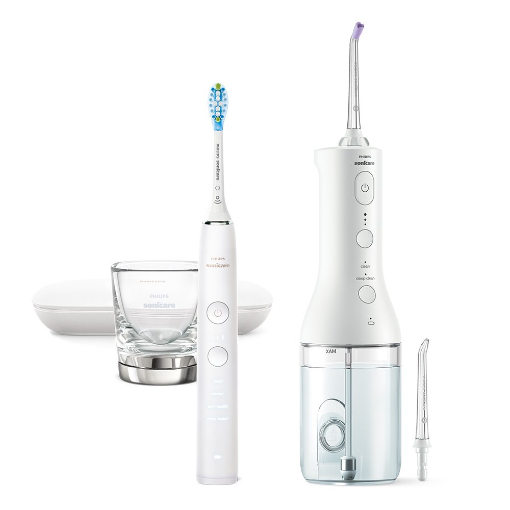 Philips Sonicare Power Flosser 3000 Interdental Water Flosser and Sonic Electric Toothbrush Diamond Clean Series 9000, Philips Sonicare HX3886/41