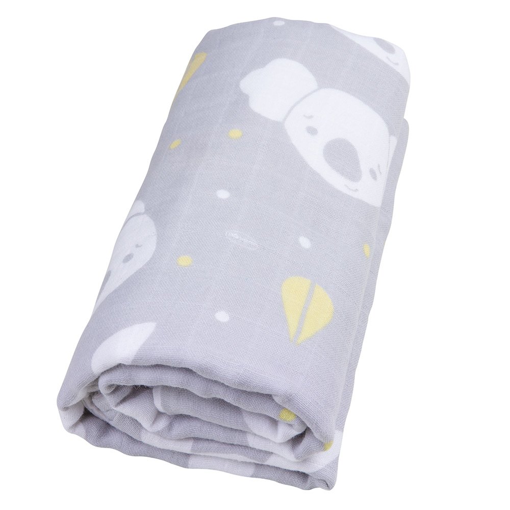 Playgro Fauna Friends 100% natural cotton baby muslin blanket for stroller, size 70 x 70 cm