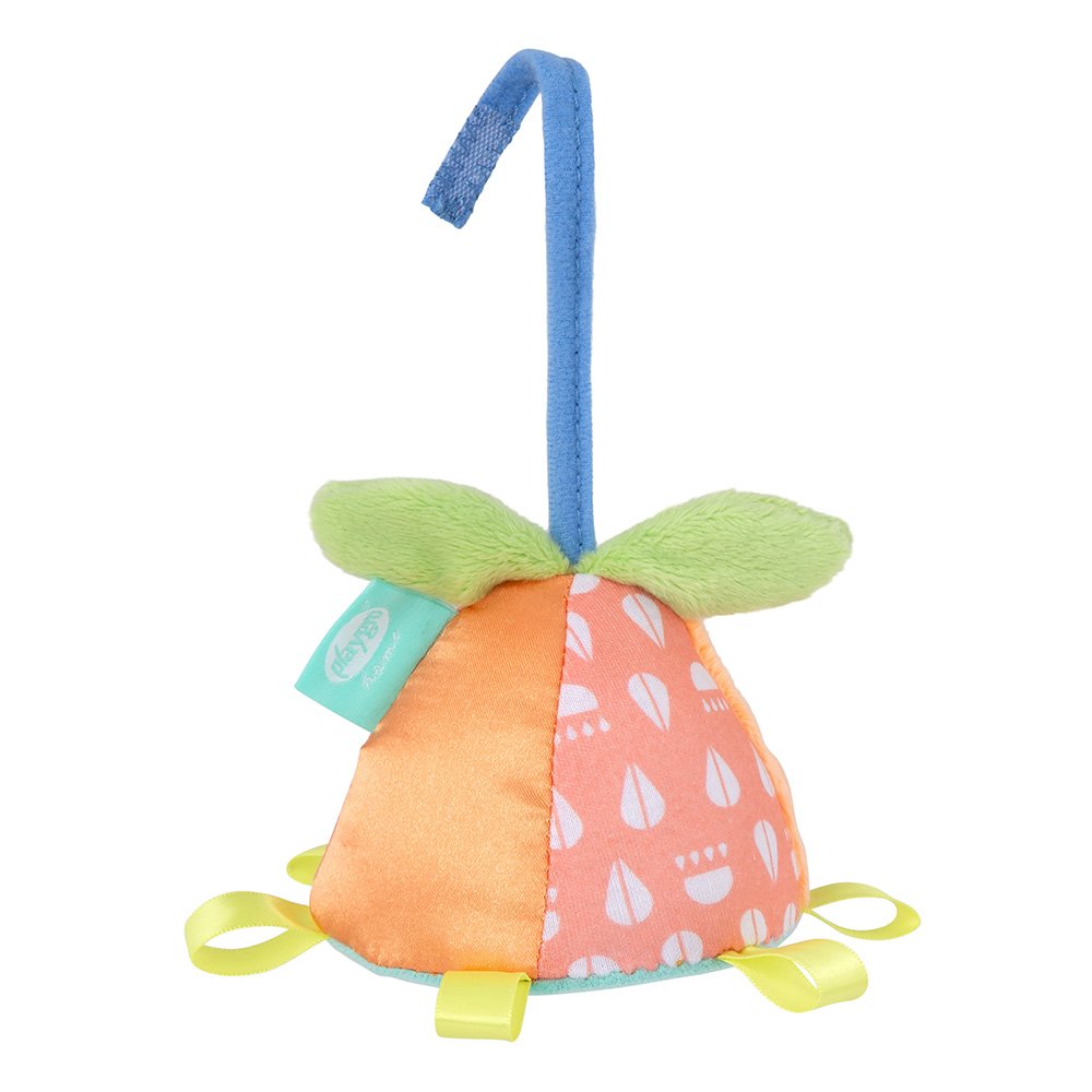 Активна гимнастика с дървена арка Playgro Fauna Friends, с три свалящи се играчки и подплатено кръгло килимче, 0м+