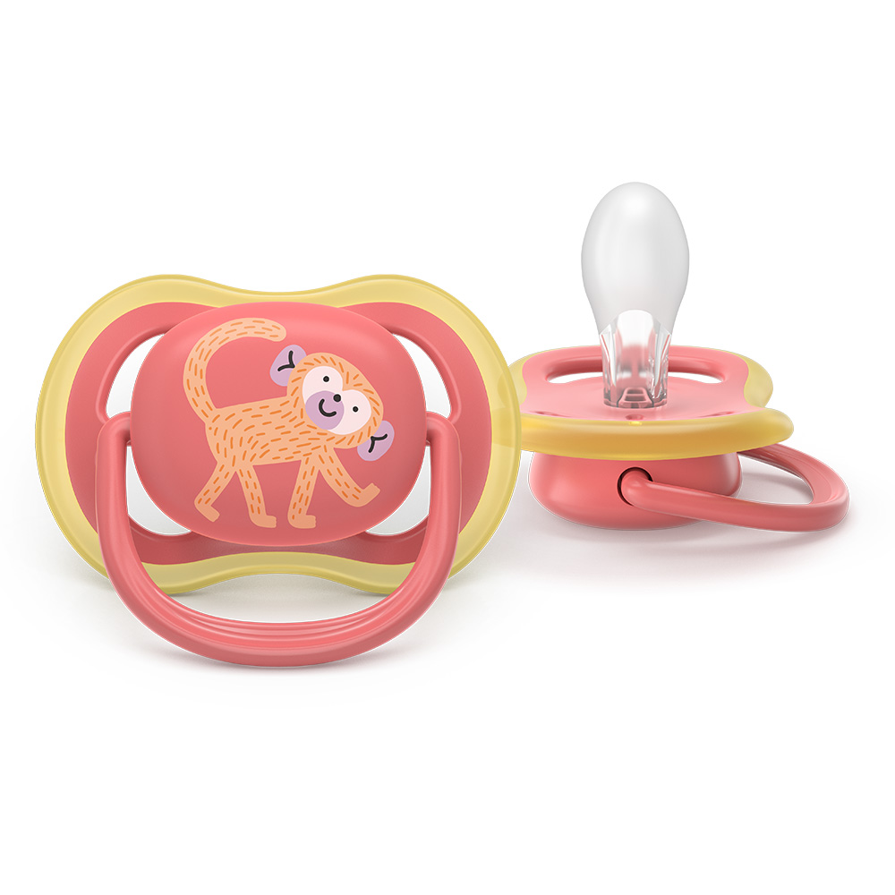 2 pieces of orthodontic silicone pacifiers Philips AVENT SCF349/47 Ultra Air, 18m+, with pictures, in a sterilization box