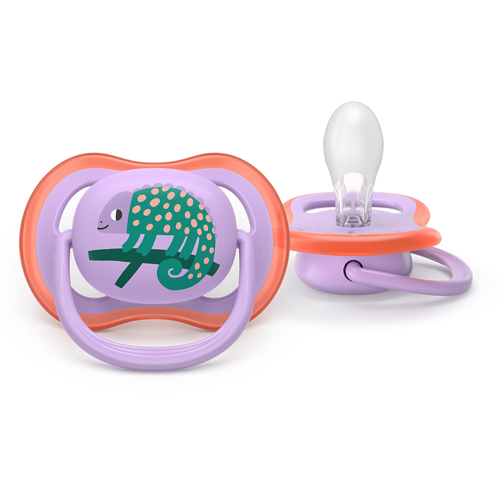 2 pieces of orthodontic silicone pacifiers Philips AVENT SCF349/47 Ultra Air, 18m+, with pictures, in a sterilization box