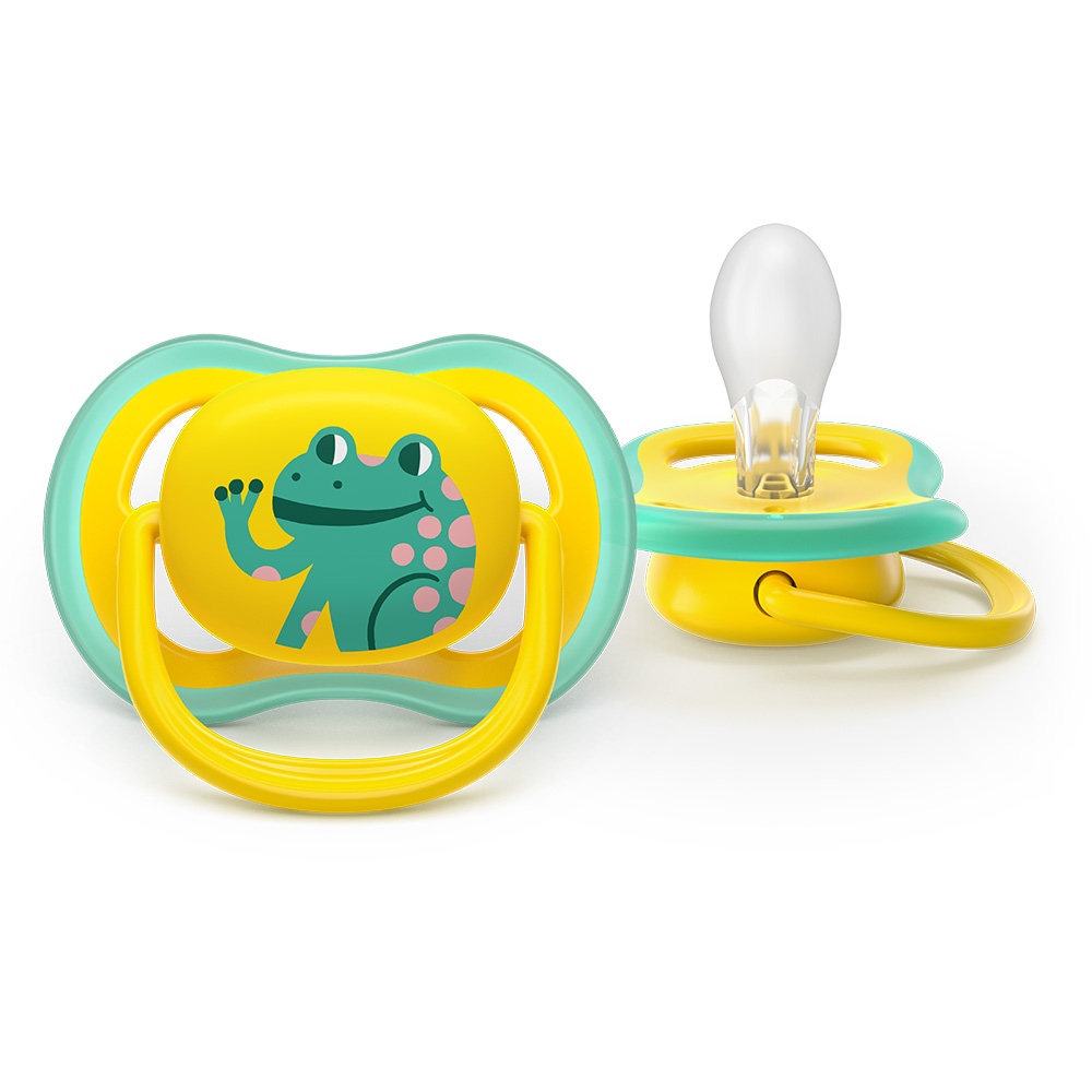 2 pieces of orthodontic silicone pacifiers Philips AVENT SCF349/58 Ultra Air, 18m+, with pictures, in a sterilization box