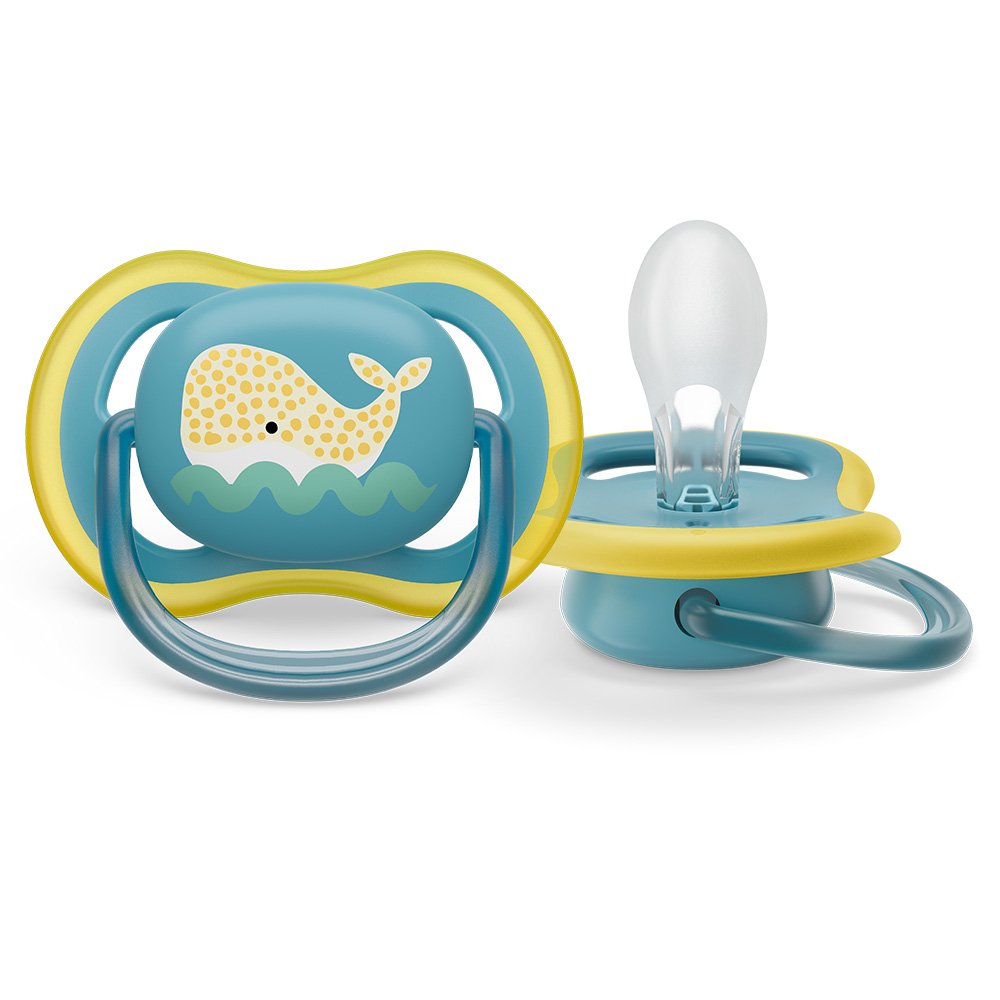 Set of 2 orthodontic pacifiers Philips AVENT SCF349/24 Ultra Air 18m+, neutral colors with Kit decor, in a sterilization box