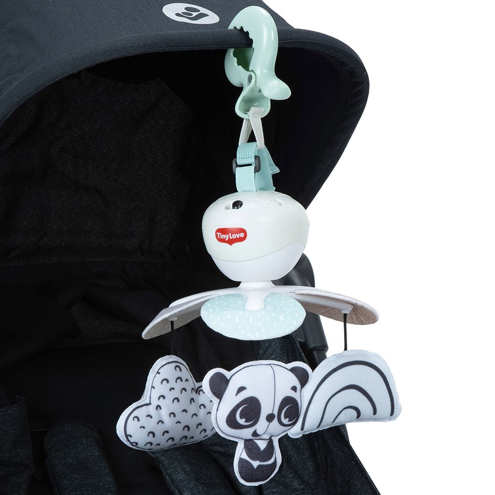 3-в-1 Музикална въртележка TINY LOVE Take-Along Mobile от серията Black&White Décor, с 3 лесни начина за закачане у дома или в движение, 30 минути музика с 5 различни мелодии, 0м+