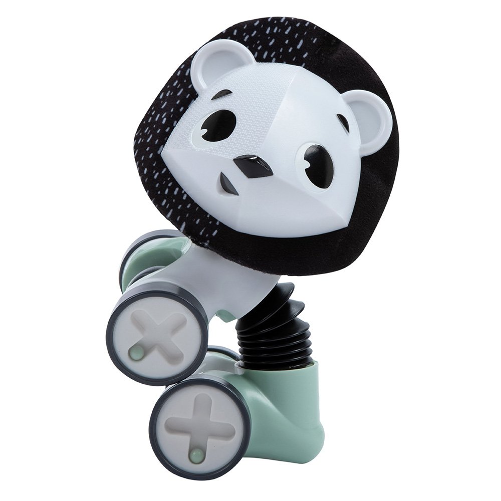Rolling toy George the lion from the Black&White Décor series, with flexible body and rotating head, 3m+