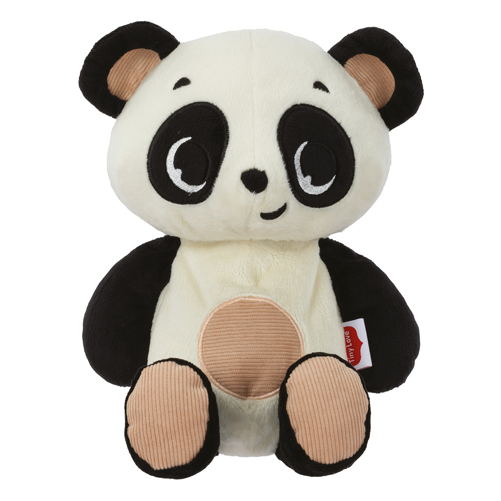 Плюшена Панда за гушкане Tiny Love Snuggly Buddy от серията Black&White Décor, с 5 успокояващи звука е ефект 
