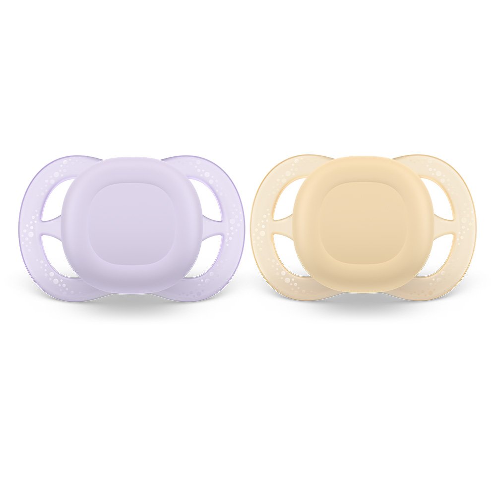 Set of 2 orthodontic pacifiers for newborns Philips AVENT SCF075/01 Ultra Start 0-2m, in orange and purple, in a sterilization box