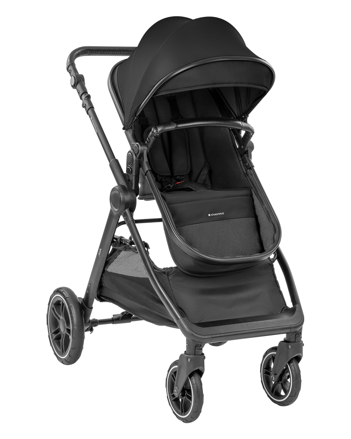 Комбинирана количка 3в1 с кош за новородено Ava Black