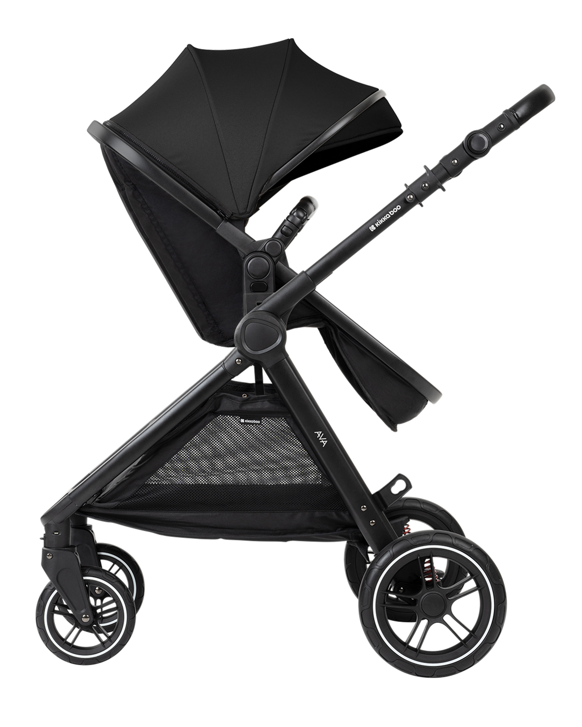Комбинирана количка 3в1 с кош за новородено Ava Black