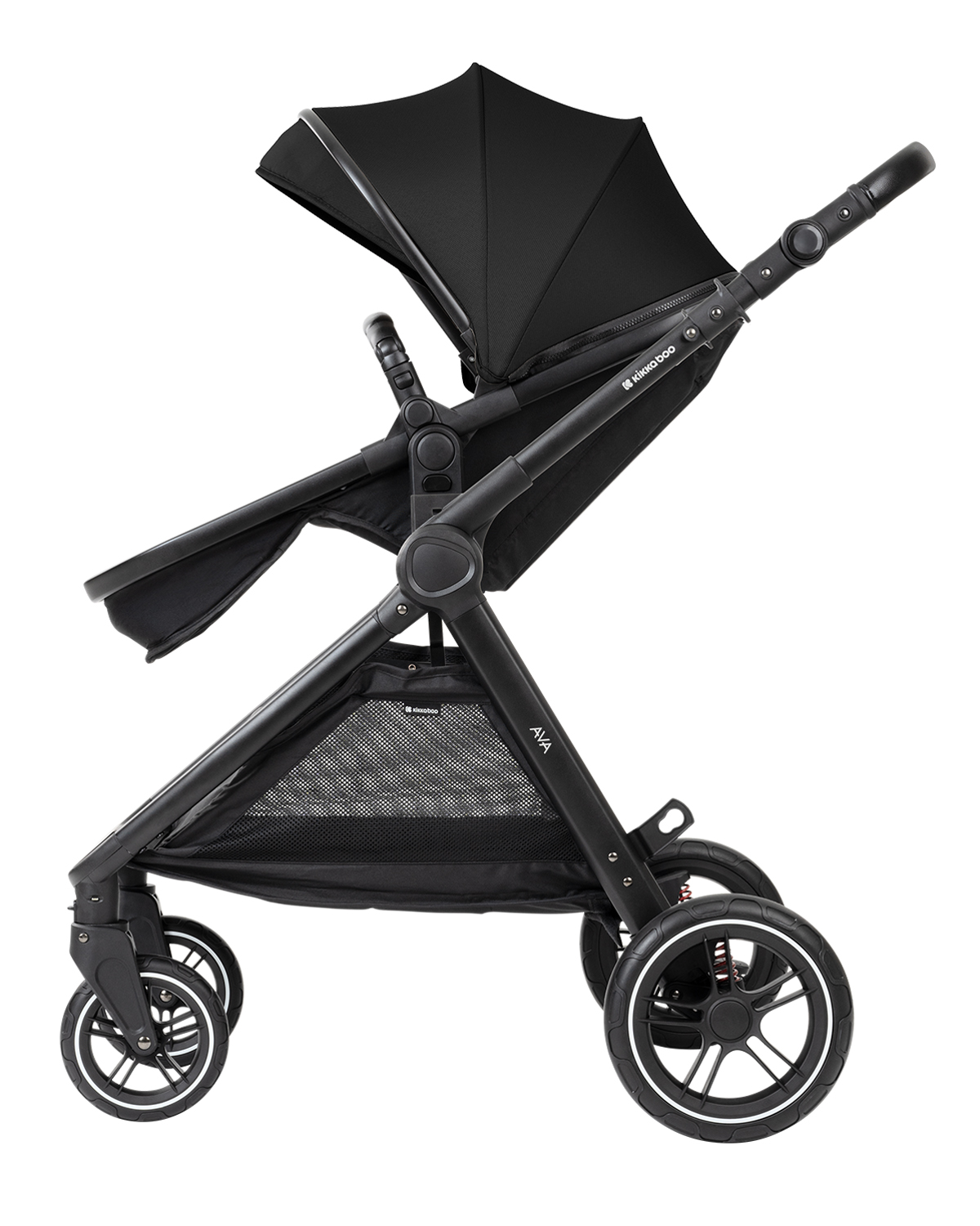 Комбинирана количка 3в1 с кош за новородено Ava Black