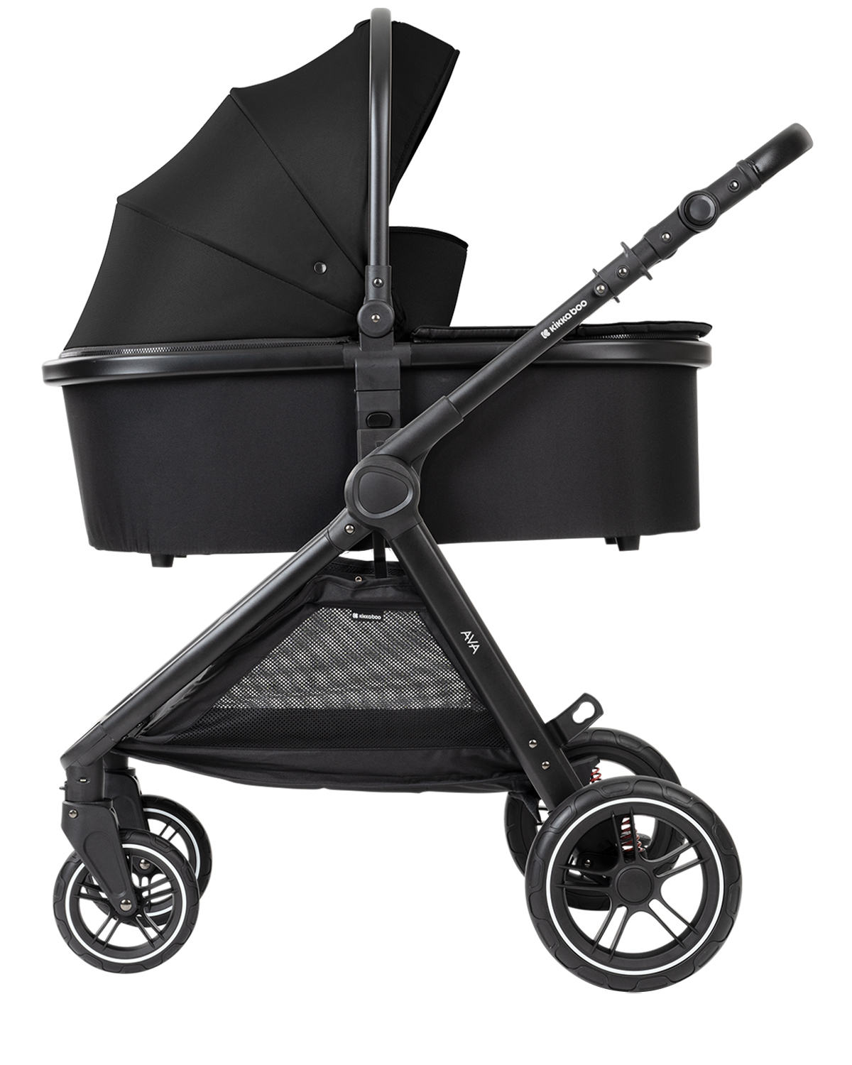 Комбинирана количка 3в1 с кош за новородено Ava Black