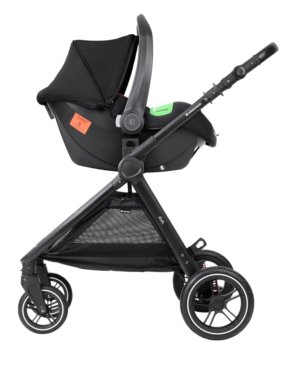 Комбинирана количка 3в1 с кош за новородено Ava Black