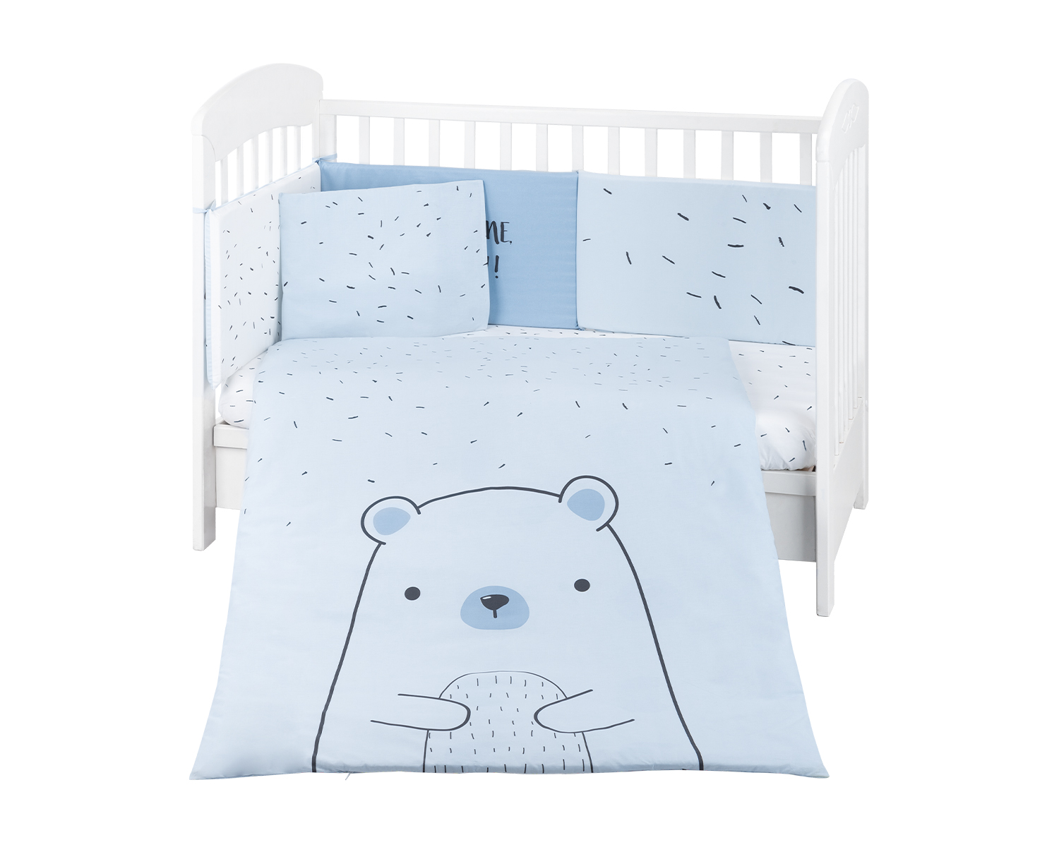 Baby bedding set 6 pieces 60/120 Bear with me Blue
