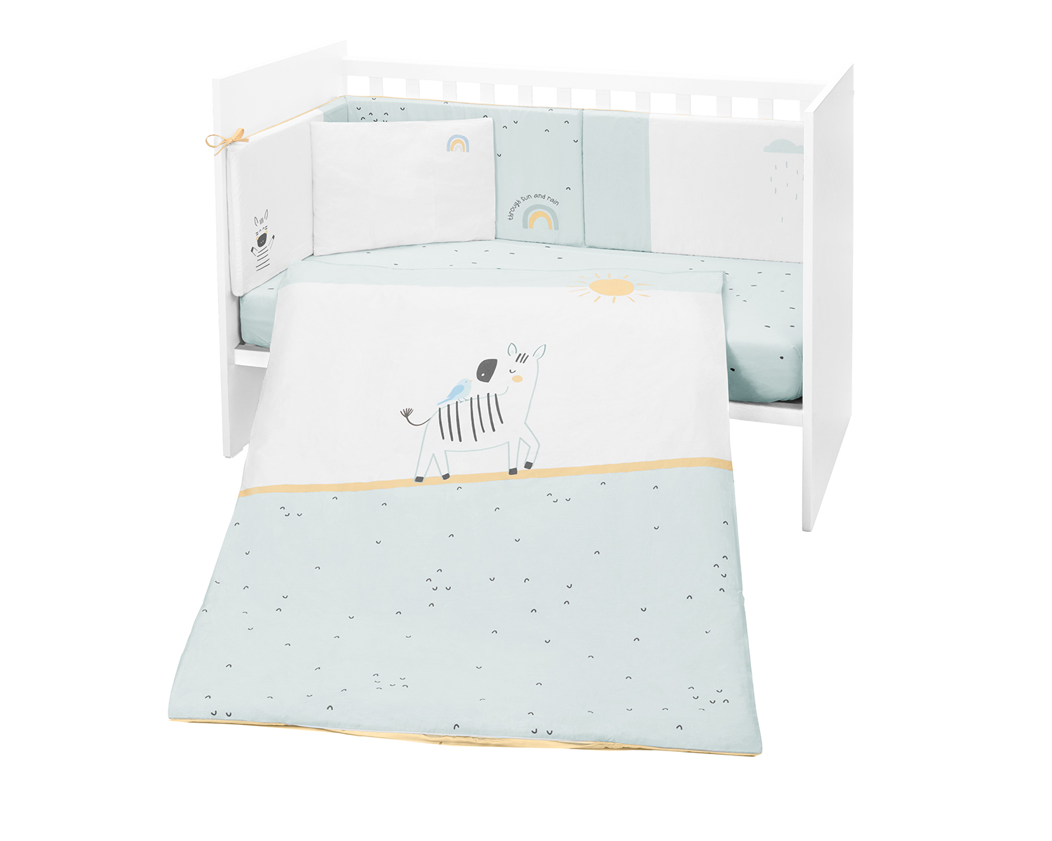 Бебешки спален комплект 6 части 60/120 Stripy Friends