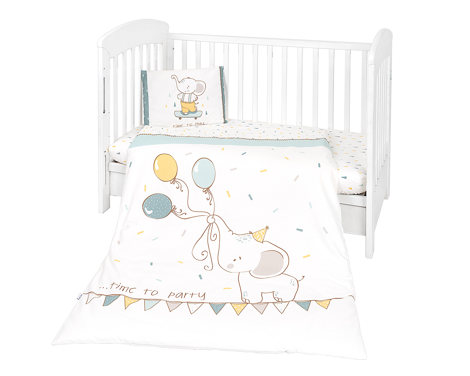 Elephant Time 3-piece baby bedding set