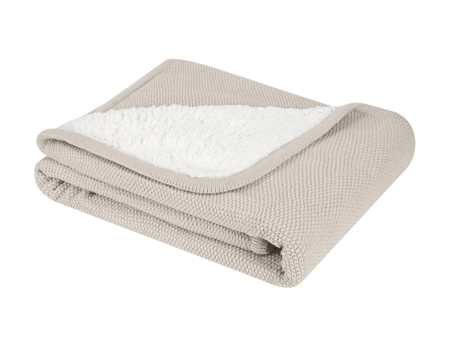 Dream Big Beige Sherpa Knitted Blanket