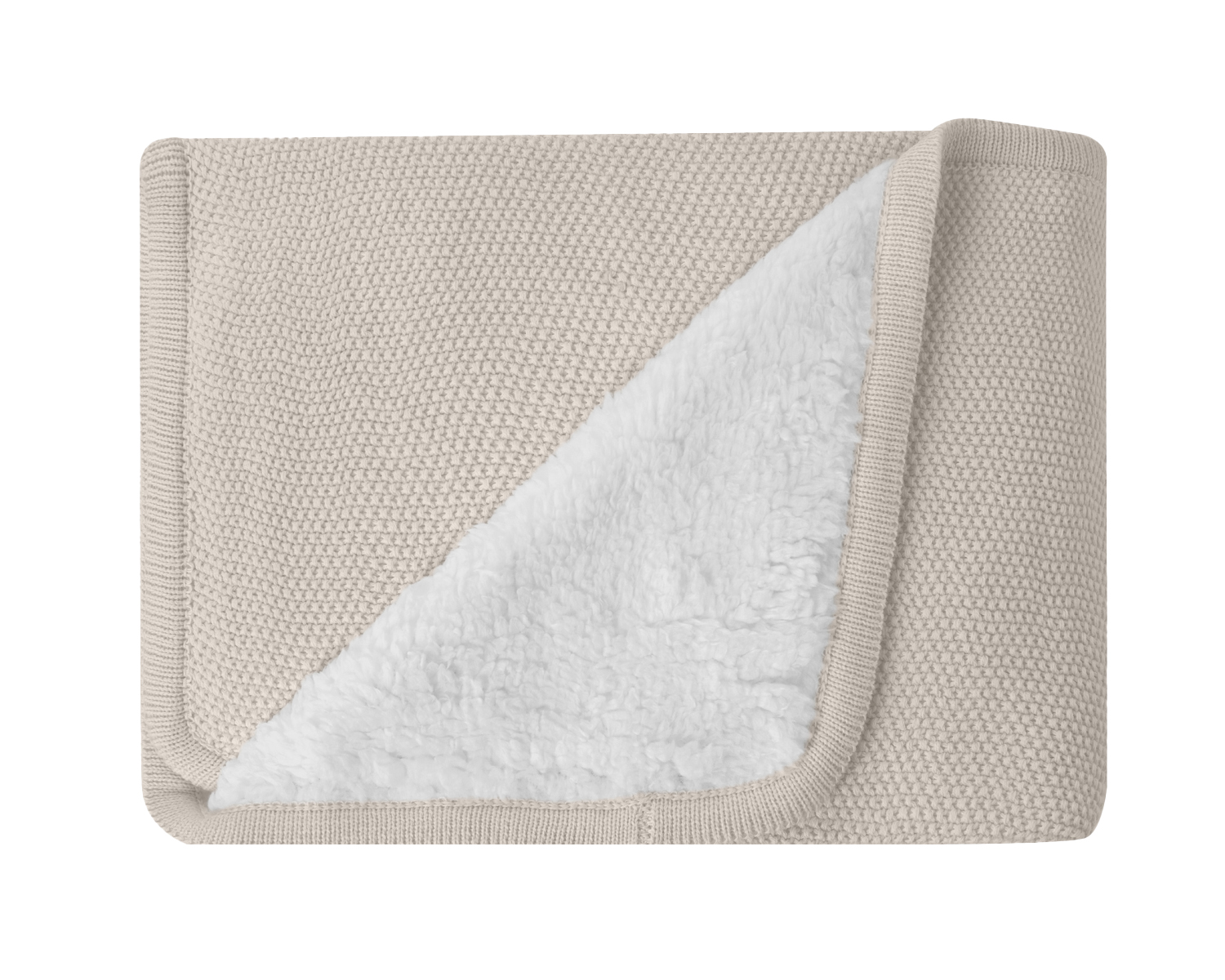 Dream Big Beige Sherpa Knitted Blanket