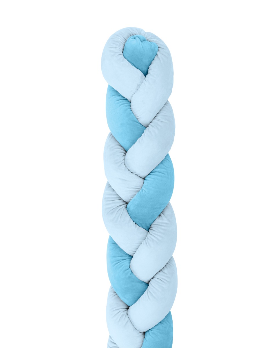 Knitted plush ring 210cm 3 plaits (20cm) Blue