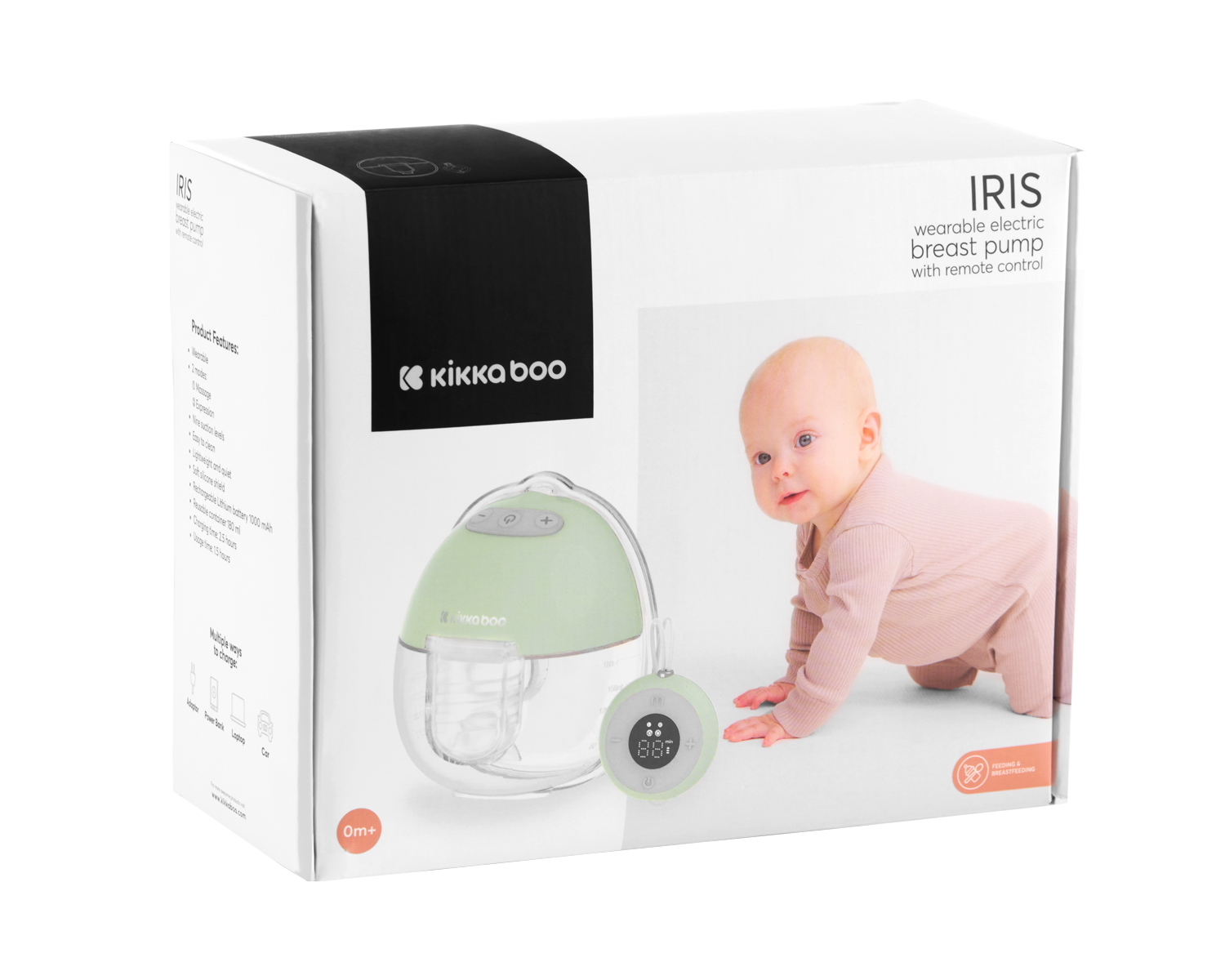 Portable electric breast milk pump with Iris remote control