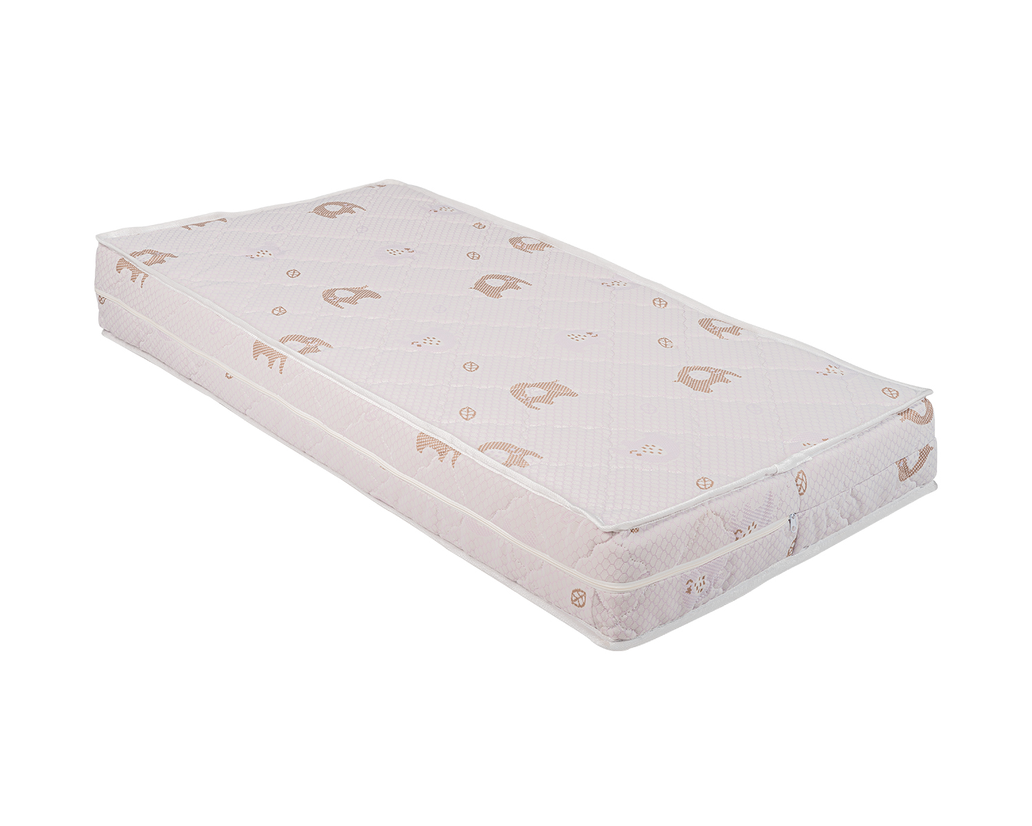 CocoCraft Premium Mattress 60x120x15cm Elephants Pink