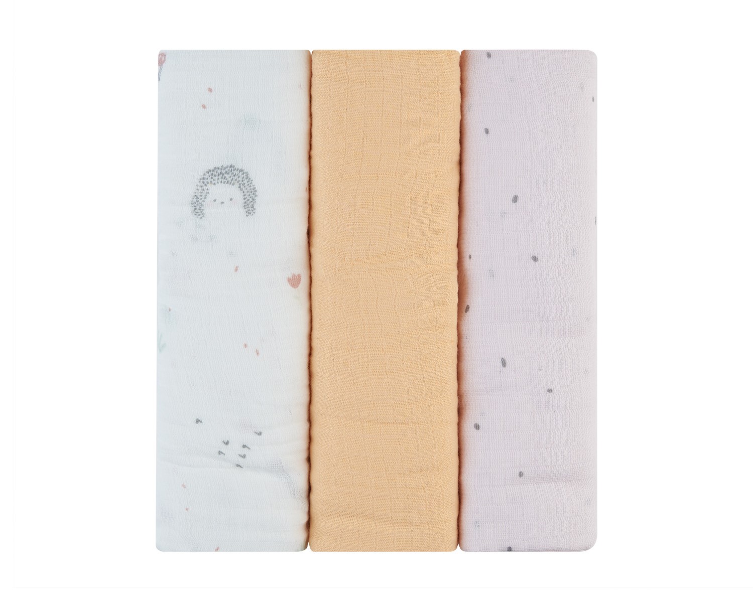 Set of 3 muslin diapers 100x100 cm Hedge-hugs