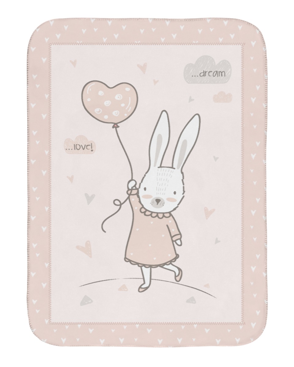 Супер меко бебешко одеяло 80/110 см Rabbits in Love