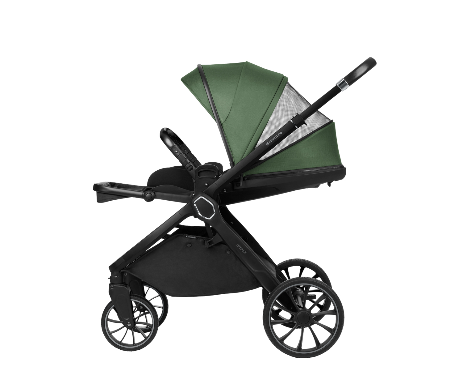 Комбинирана количка 2в1 с кош за новородено Tiffany Army Green 2024