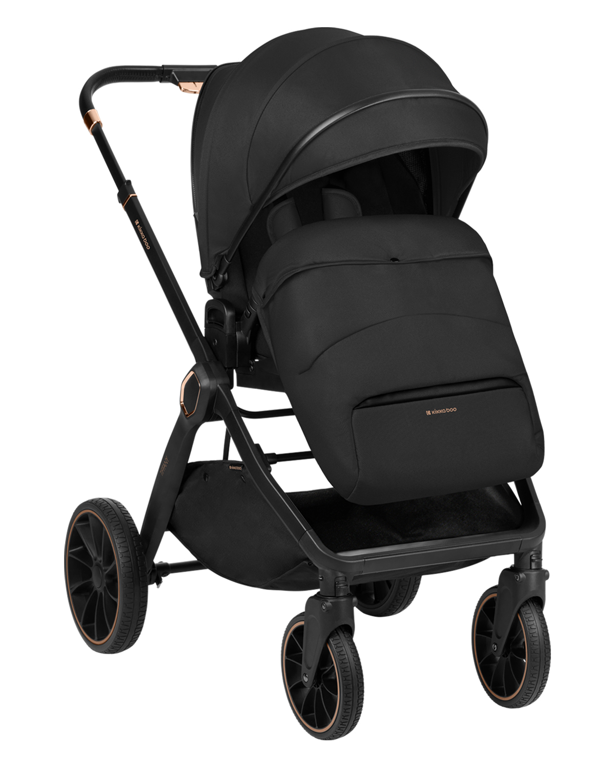 Комбинирана количка 2в1 с кош за новородено Tiffany Black 2024