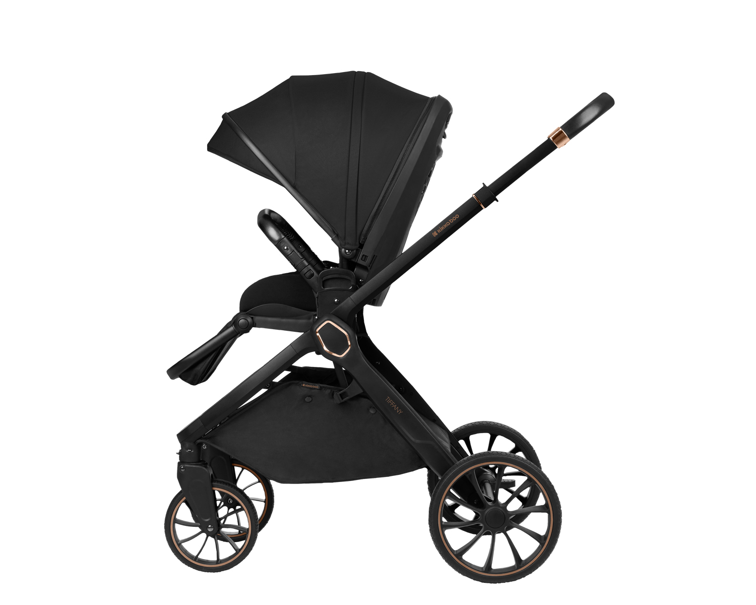 Комбинирана количка 2в1 с кош за новородено Tiffany Black 2024