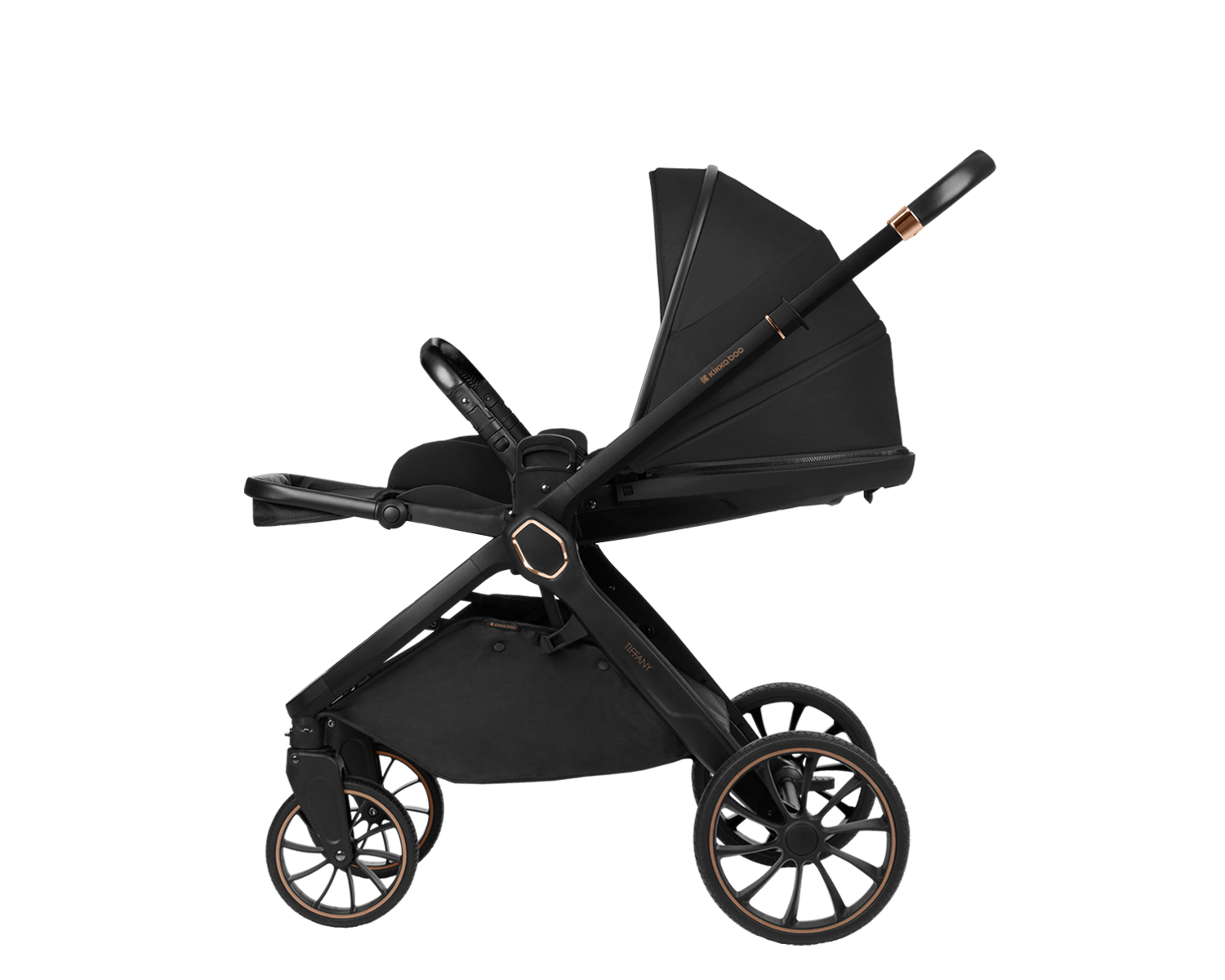Комбинирана количка 2в1 с кош за новородено Tiffany Black 2024