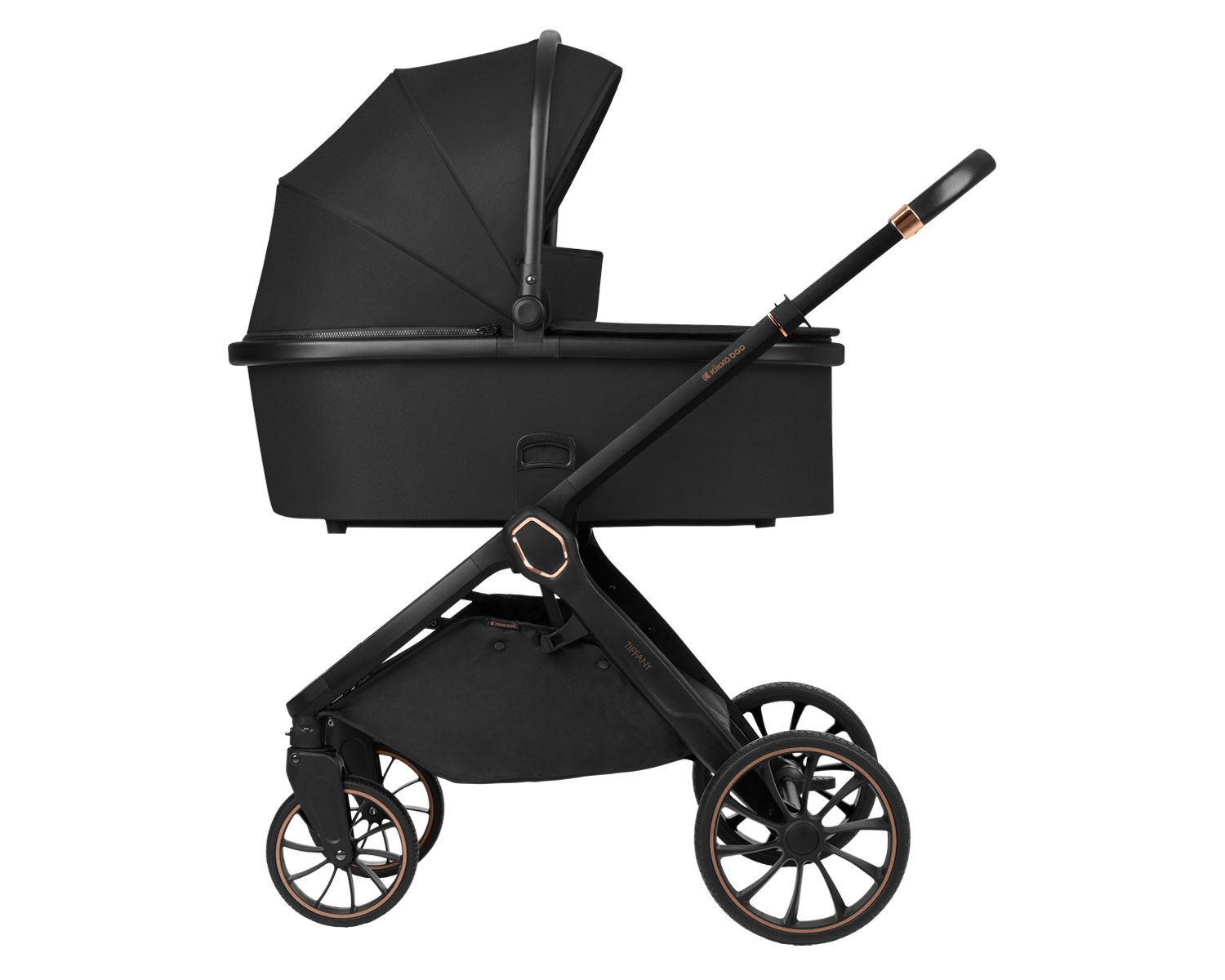 Комбинирана количка 2в1 с кош за новородено Tiffany Black 2024