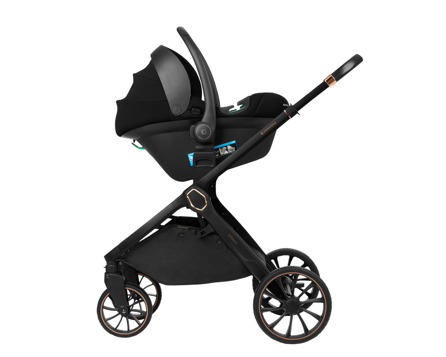 Комбинирана количка 2в1 с кош за новородено Tiffany Black 2024