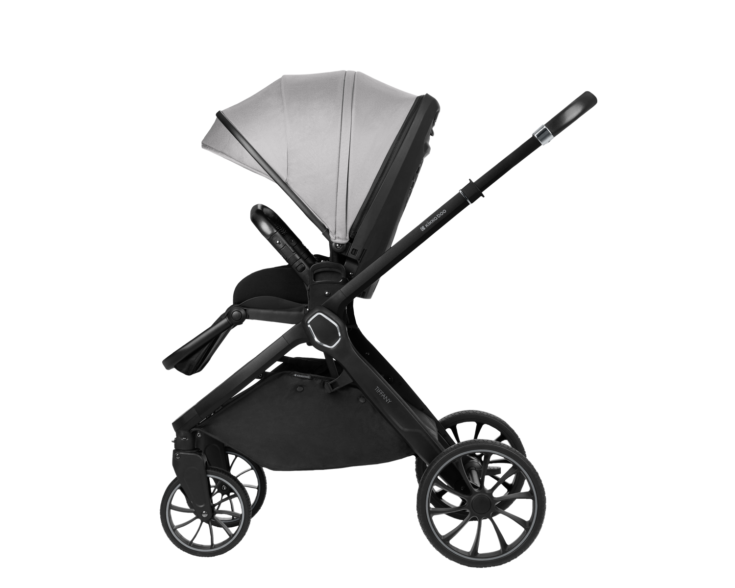 Комбинирана количка 2в1 с кош за новородено Tiffany Light Grey 2024