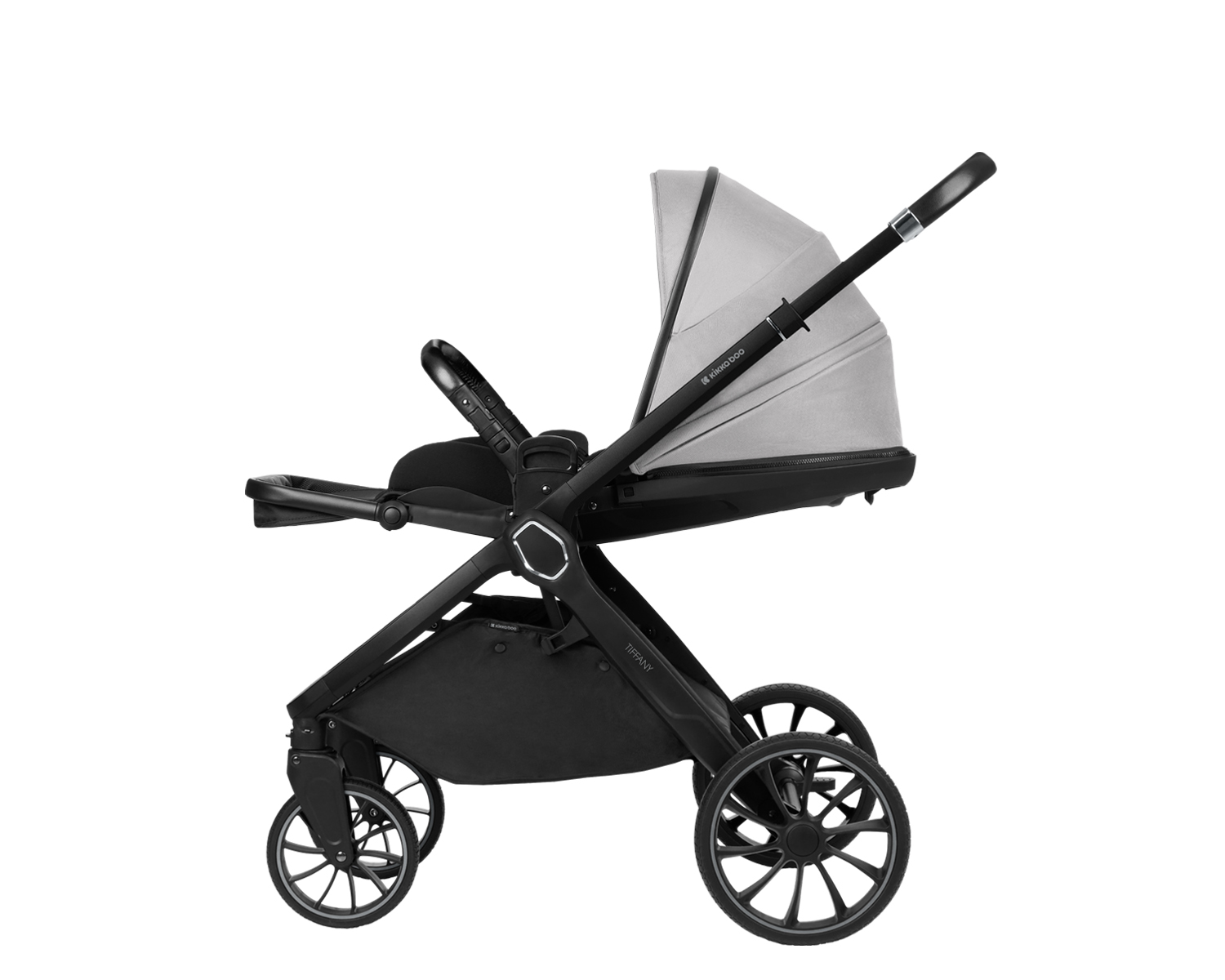 Комбинирана количка 2в1 с кош за новородено Tiffany Light Grey 2024