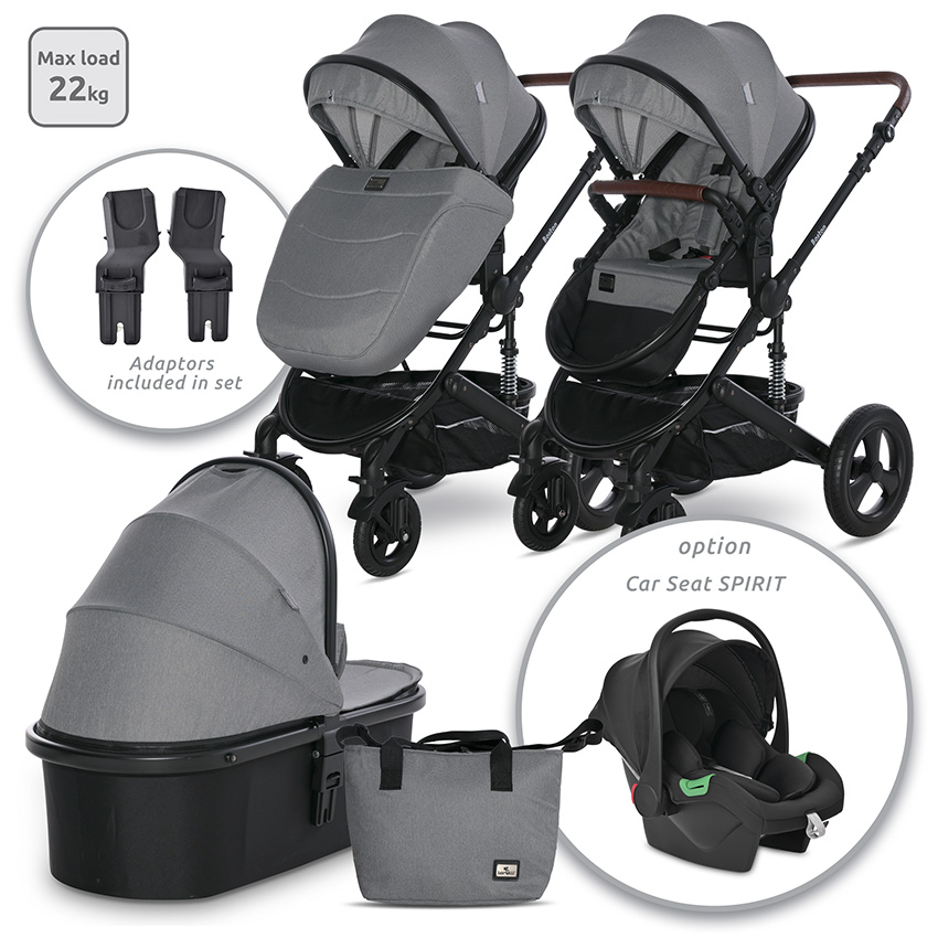 Baby stroller boston dolphin gray + adapters