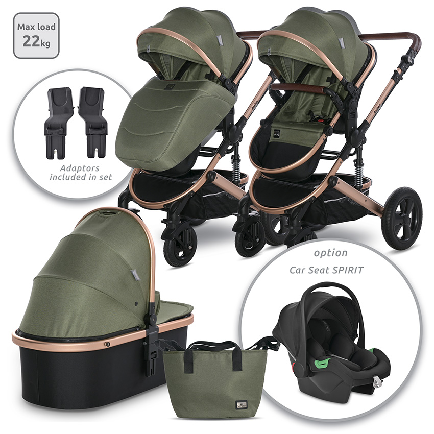 Baby stroller boston loden green+adapters