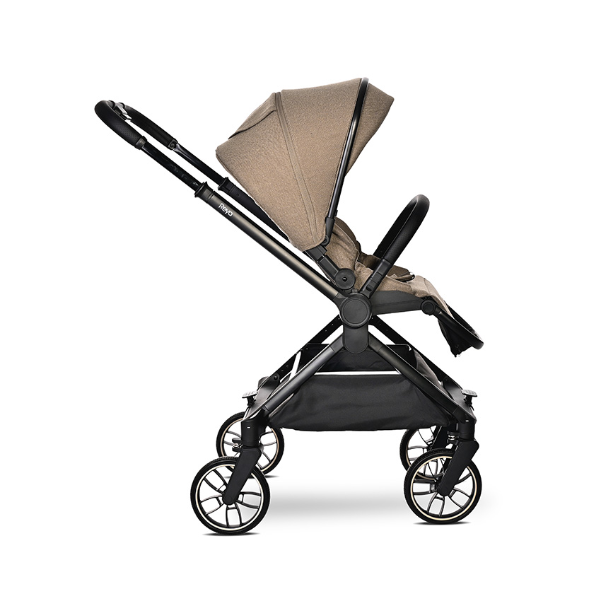 Бебешка количка reya 3in1 brown с реверсивна дръжка