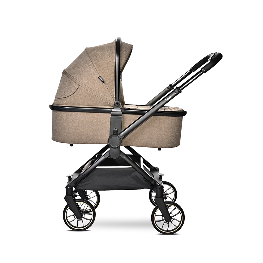 Бебешка количка reya 3in1 brown с реверсивна дръжка