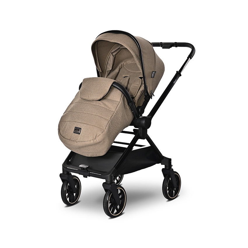 Бебешка количка reya 3in1 brown с реверсивна дръжка