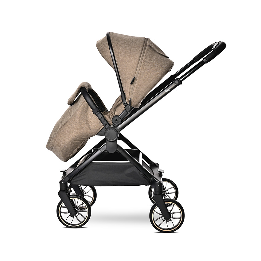 Бебешка количка reya 3in1 brown с реверсивна дръжка
