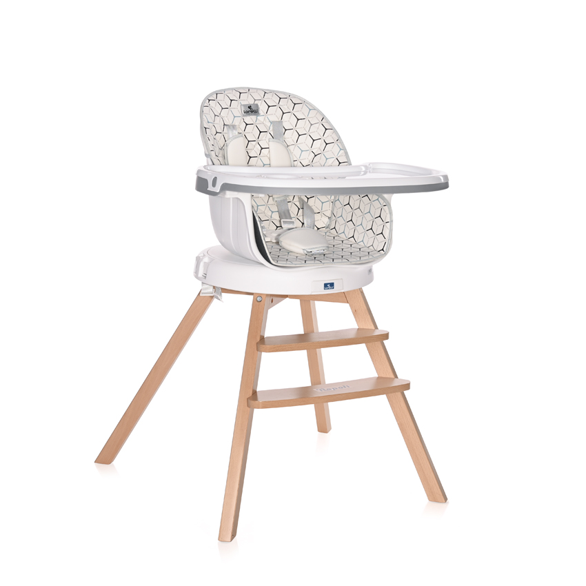 Dining chair Napoli with rotation gray hexagons