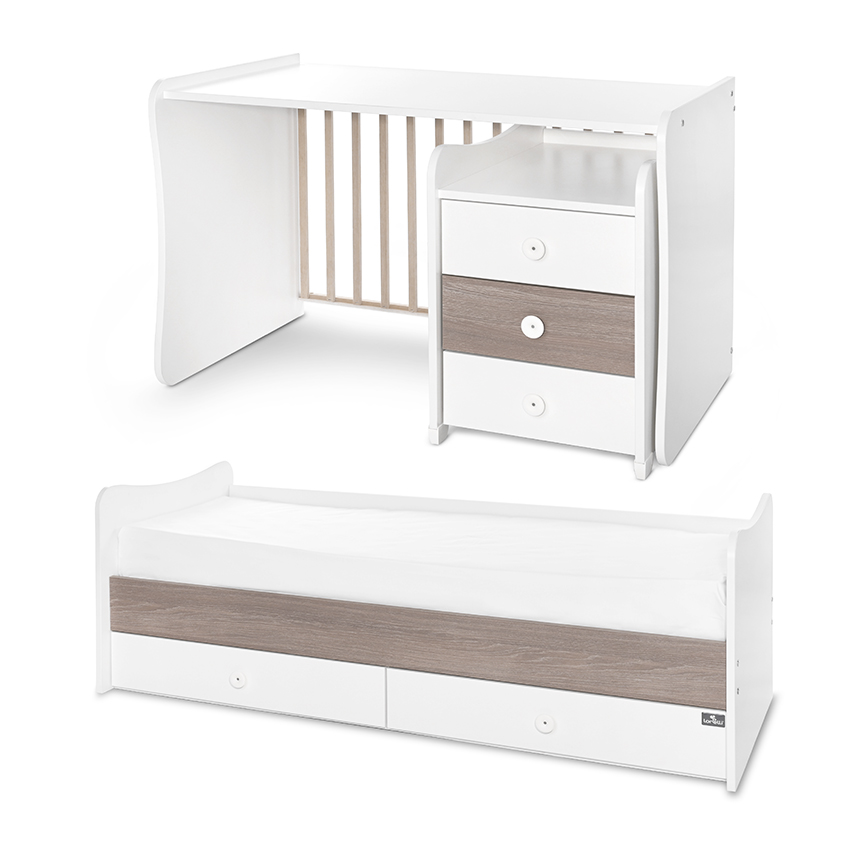 Легло maxi plus new 70/160 бяло/кафе-3box