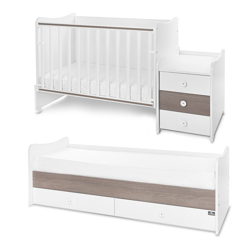 Легло maxi plus new 70/160 бяло/кафе-3box