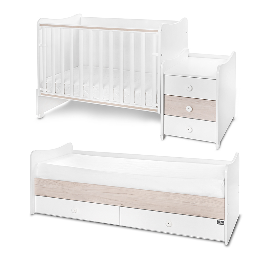 Легло maxi plus new 70/160 бяло/светъл дъб-3box