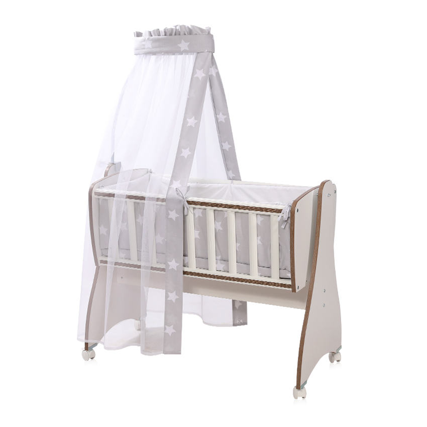 Сет за люлка first dreams ранфорс сиви звезди