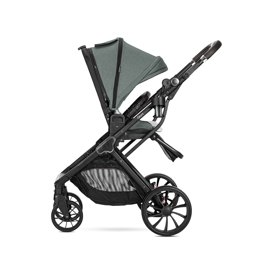 Baby stroller GLORY 2in1 GREEN + adapters with carrycot